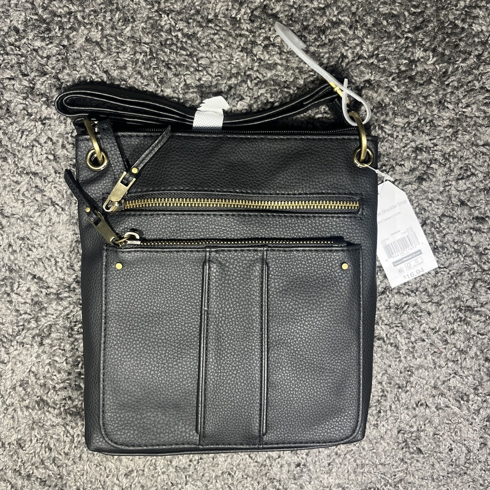 Crossbody Black Bag Purse Faux‎ Leather